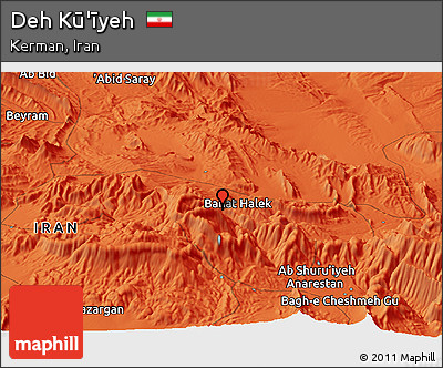 Political Panoramic Map of Deh Kū'īyeh