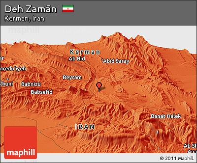 Political Panoramic Map of Deh Zamān