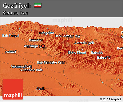 Political Panoramic Map of Gezū'īyeh