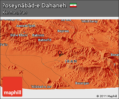 Political Panoramic Map of Ḩoseynābād-e Dahaneh