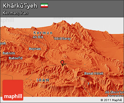 Political Panoramic Map of Khārkū'īyeh