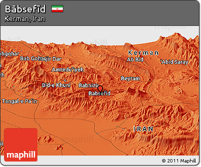 Political Panoramic Map of Bābsefīd
