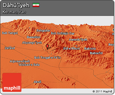 Political Panoramic Map of Dāhū'īyeh