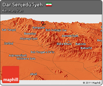 Political Panoramic Map of Dar Senjedū'īyeh