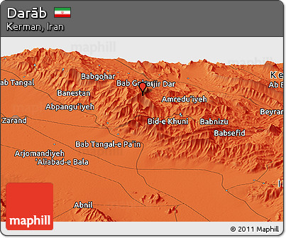 Political Panoramic Map of Darāb