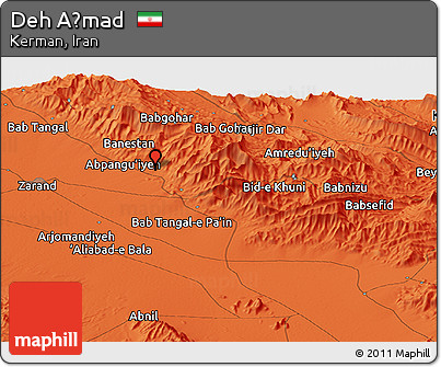Political Panoramic Map of Deh Aḩmad