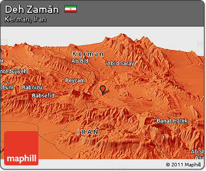 Political Panoramic Map of Deh Zamān