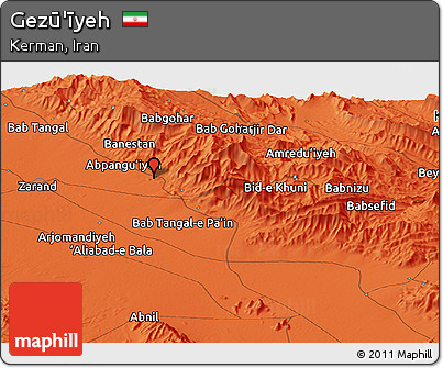 Political Panoramic Map of Gezū'īyeh
