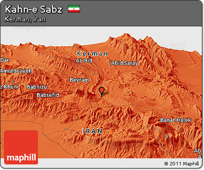 Political Panoramic Map of Kahn-e Sabz