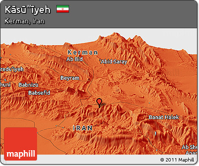 Political Panoramic Map of Kāsū”īyeh
