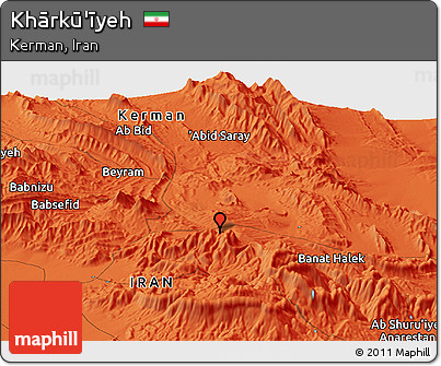 Political Panoramic Map of Khārkū'īyeh