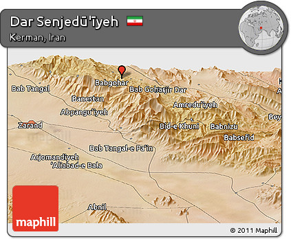 Satellite Panoramic Map of Dar Senjedū'īyeh