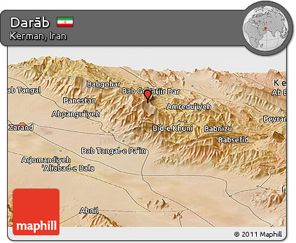 Satellite Panoramic Map of Darāb