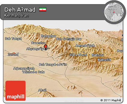 Satellite Panoramic Map of Deh Aḩmad