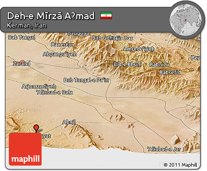 Satellite Panoramic Map of Deh-e Mīrzā Aḩmad