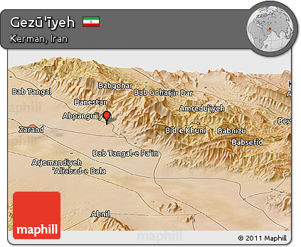 Satellite Panoramic Map of Gezū'īyeh