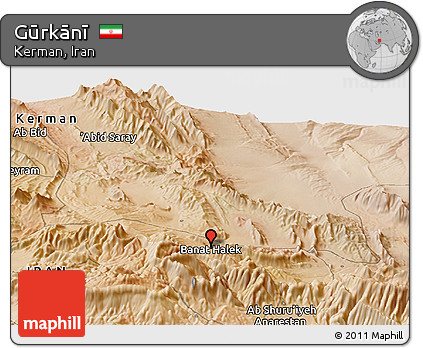 Satellite Panoramic Map of Gūrkānī