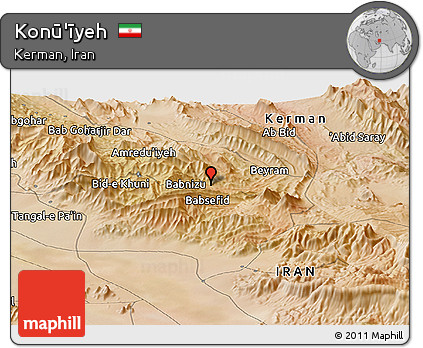Satellite Panoramic Map of Konū'īyeh