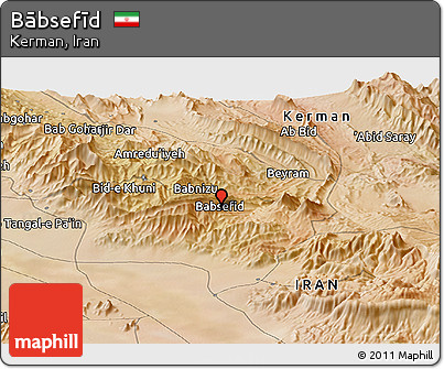 Satellite Panoramic Map of Bābsefīd