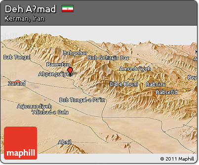 Satellite Panoramic Map of Deh Aḩmad