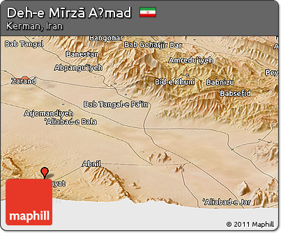 Satellite Panoramic Map of Deh-e Mīrzā Aḩmad