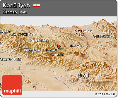 Satellite Panoramic Map of Konū'īyeh
