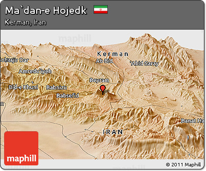 Satellite Panoramic Map of Ma`dan-e Hojedk
