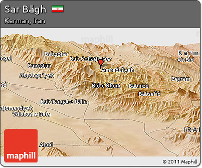 Satellite Panoramic Map of Sar Bāgh