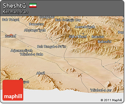 Satellite Panoramic Map of Sheshtū