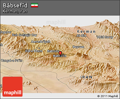 Satellite Panoramic Map of Bābsefīd