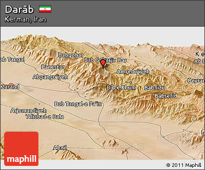 Satellite Panoramic Map of Darāb