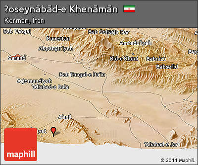 Satellite Panoramic Map of Ḩoseynābād-e Khenāmān