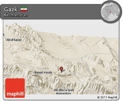 Shaded Relief Panoramic Map of Gazk