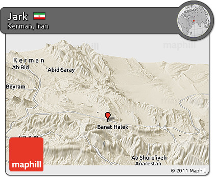 Shaded Relief Panoramic Map of Jark