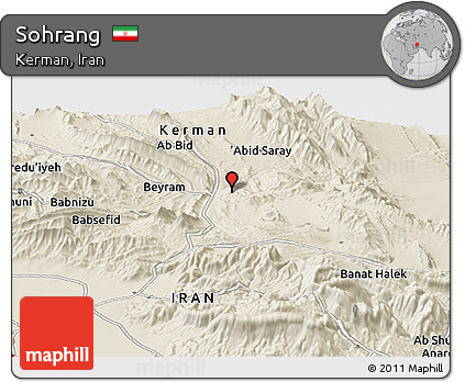Shaded Relief Panoramic Map of Sohrang