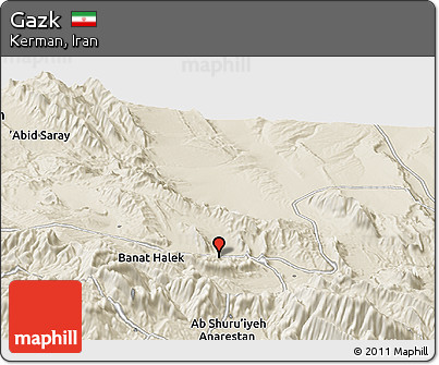 Shaded Relief Panoramic Map of Gazk