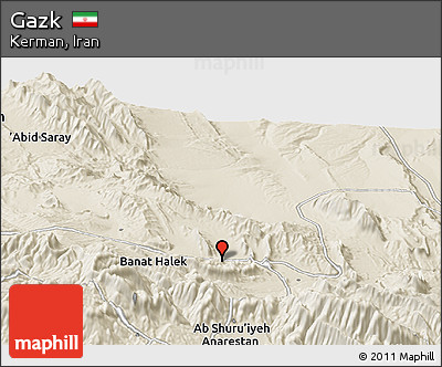 Shaded Relief Panoramic Map of Gazk