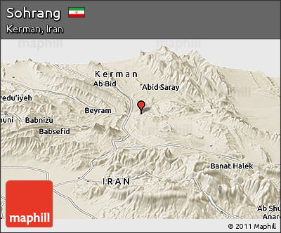 Shaded Relief Panoramic Map of Sohrang