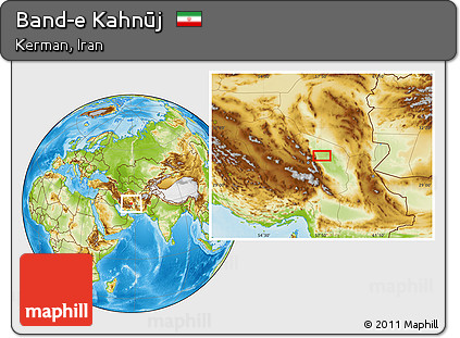 Physical Location Map of Band-e Kahnūj