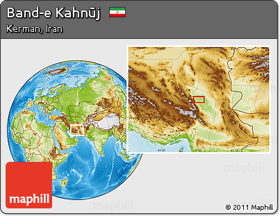 Physical Location Map of Band-e Kahnūj