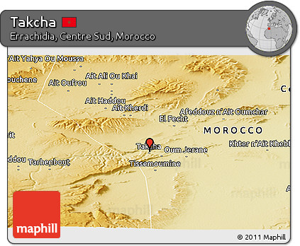 Physical Panoramic Map of Takcha