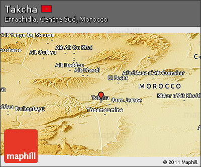 Physical Panoramic Map of Takcha