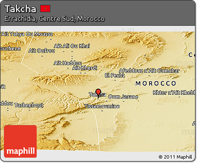 Physical Panoramic Map of Takcha