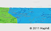 Political Panoramic Map of the area around 30° 42' 29" N, 5° 1' 30" W