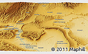 Physical 3D Map of the area around 30° 42' 29" N, 5° 52' 30" W