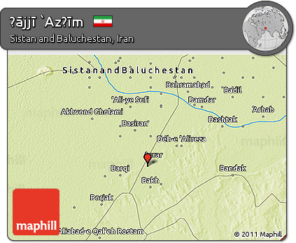 Physical 3D Map of Ḩājjī `Az̧īm