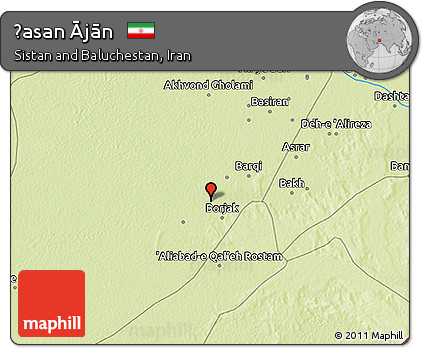 Physical 3D Map of Ḩasan Ājān