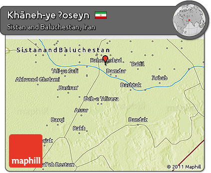 Physical 3D Map of Khāneh-ye Ḩoseyn