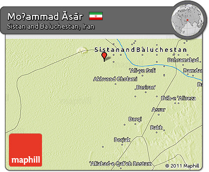 Physical 3D Map of Moḩammad Āsār