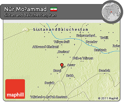 Physical 3D Map of Nūr Moḩammad
